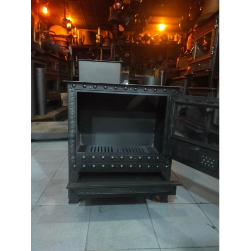 camlı odun kömür şömine ST-102