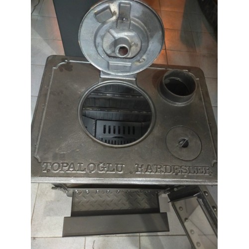 camlı odun kömür şömine ST-104