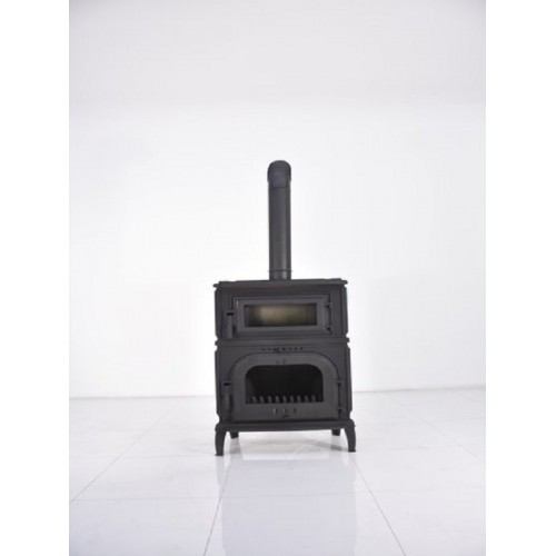 Döküm şömine yan camlı üstten fırınlı 026-b